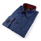 Madiba's Paisley - Blue Long Sleeve Jacquard Woven Men's Shirt