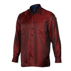 Madiba's Paisley - Red Long Sleeve Jacquard Woven Men's Shirt