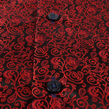 Madiba's Paisley - Red Long Sleeve Jacquard Woven Men's Shirt