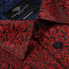 Madiba's Paisley - Red Long Sleeve Jacquard Woven Men's Shirt
