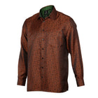 Madiba's Paisley - Orange Long Sleeve Jacquard Woven Men's Shirt
