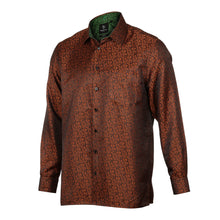 Madiba's Paisley - Orange Long Sleeve Jacquard Woven Men's Shirt