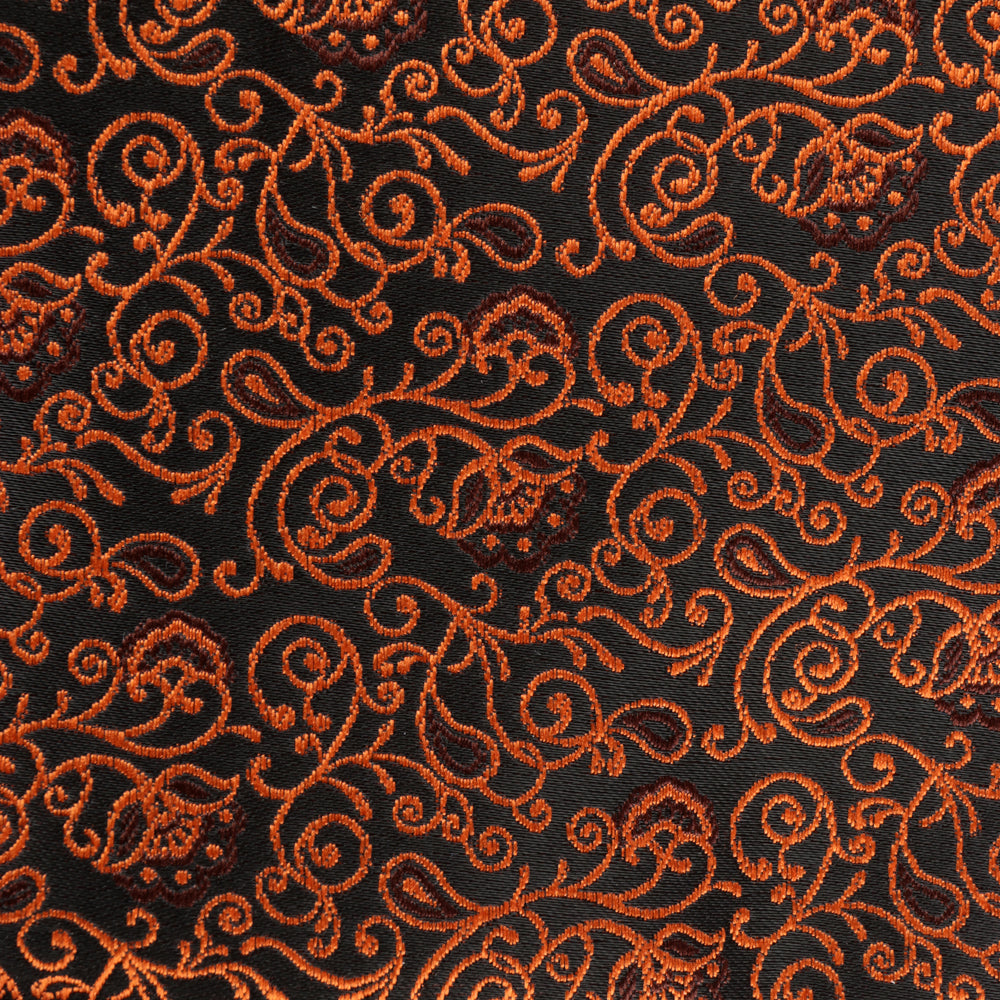 Madiba's Paisley - Orange Long Sleeve Jacquard Woven Men's Shirt