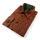 Madiba's Paisley - Orange Long Sleeve Jacquard Woven Men's Shirt