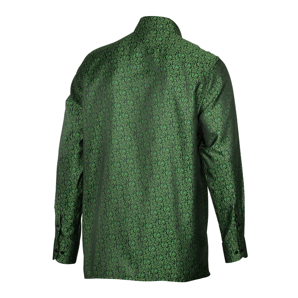 Madiba's Paisley - Green Long Sleeve Jacquard Woven Men's Shirt