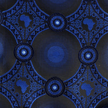 African Circle - Royal Blue Long Sleeve Jacquard Woven Men's Shirt