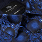 African Circle - Royal Blue Long Sleeve Jacquard Woven Men's Shirt