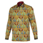 Moroccan Chess - Blue Men's Long Sleeve Cotton Printed Shirt