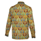 Moroccan Chess - Blue Men's Long Sleeve Cotton Printed Shirt