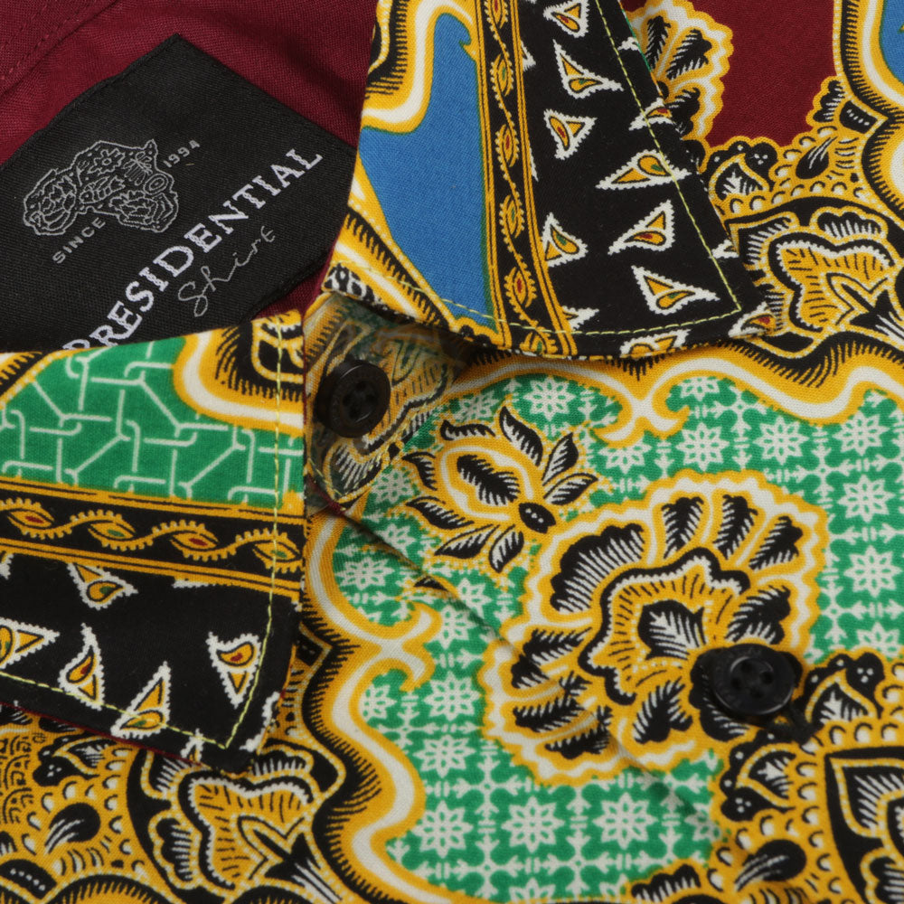 Moroccan Chess - Blue Men's Long Sleeve Cotton Printed Shirt