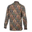 Morroccan Chess - Green Men's Long Sleeve Cotton Printed Shirt