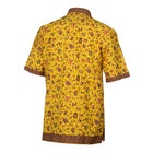 Swirling Spring Flowers - Yellow Printed Short Sleeve Men's Shirt