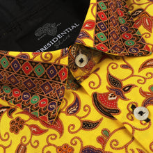 Swirling Spring Flowers - Yellow Printed Short Sleeve Men's Shirt