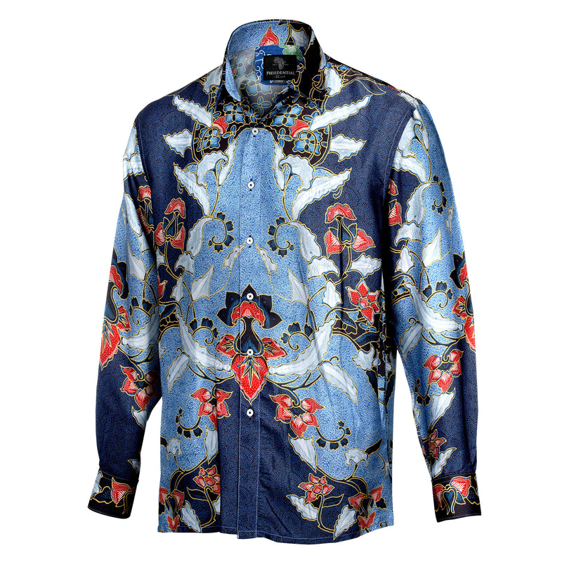 Symphonie Men's Long Sleeve Iconic 100% Silk Shirt