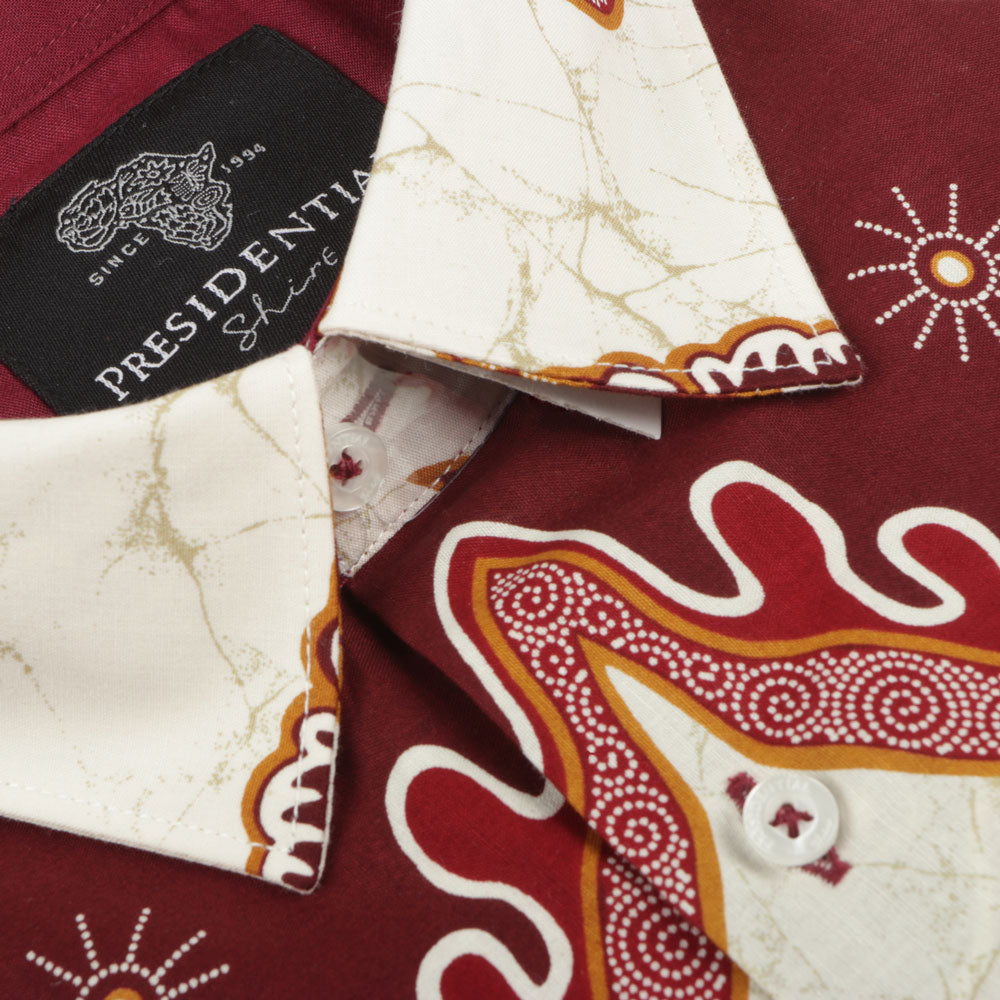 Kilimanjaro - White Men's Long Sleeve Cotton Printed Shirt