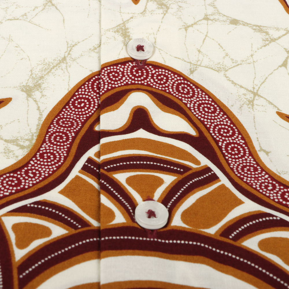 Kilimanjaro - White Men's Long Sleeve Cotton Printed Shirt