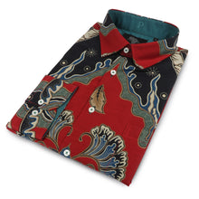 Kilimanjaro - Red Men's Long Sleeve Cotton Printed Shirt