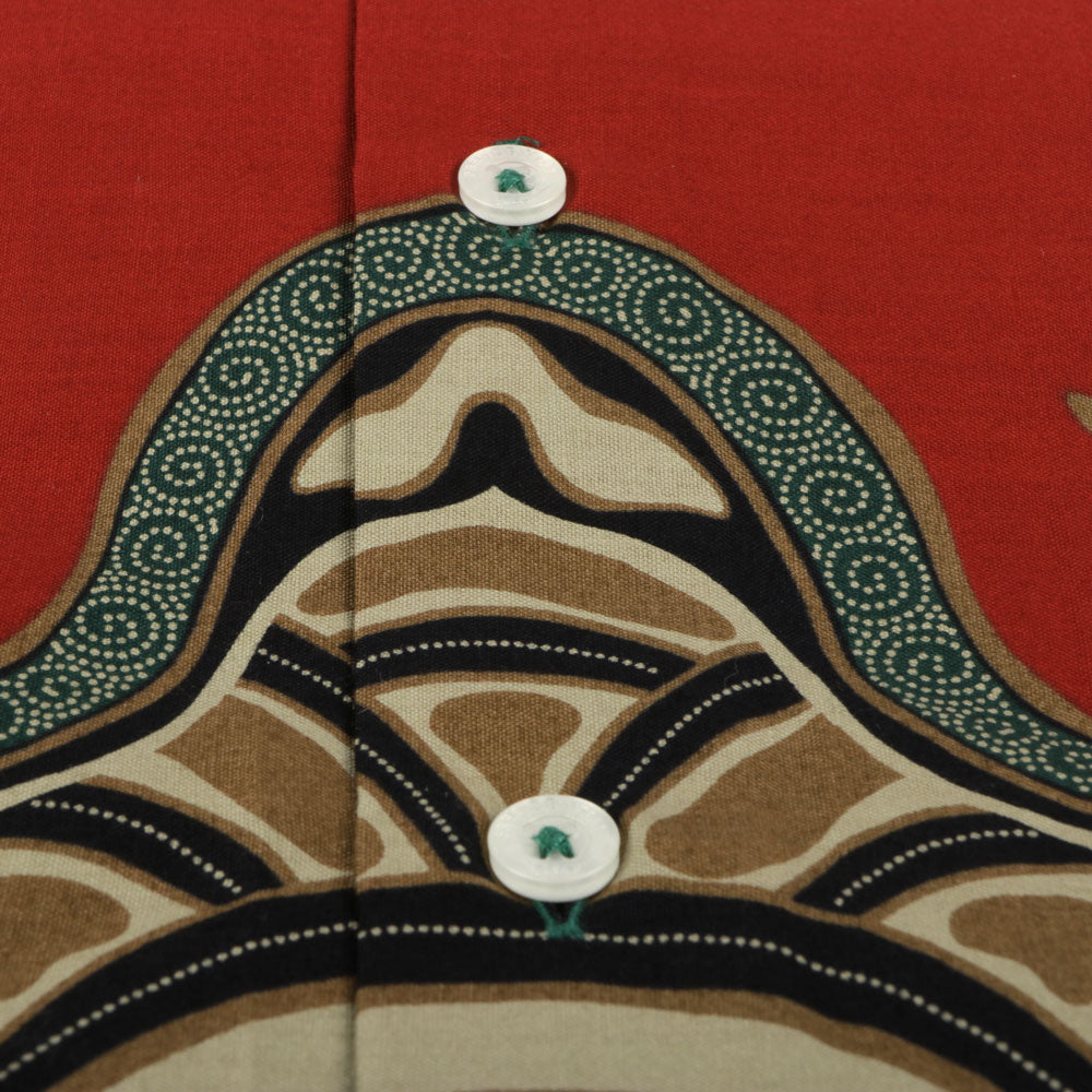 Kilimanjaro - Red Men's Long Sleeve Cotton Printed Shirt