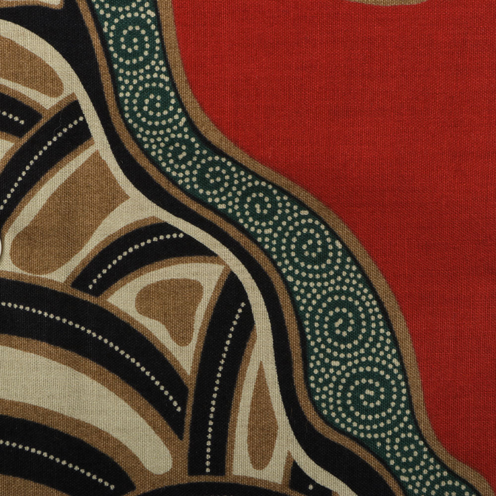 Kilimanjaro - Red Men's Long Sleeve Cotton Printed Shirt