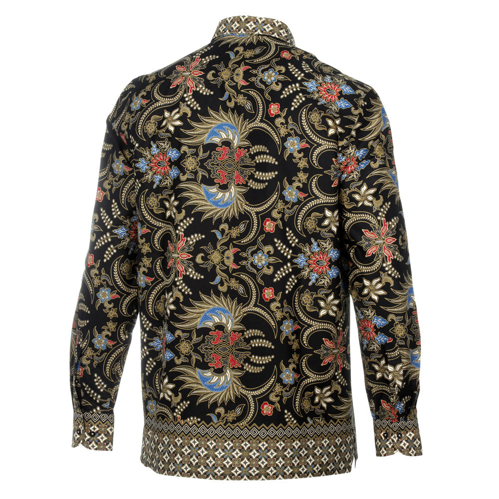 Mandela's Dream - Black Men's Long Sleeve Cotton Printed Shirt