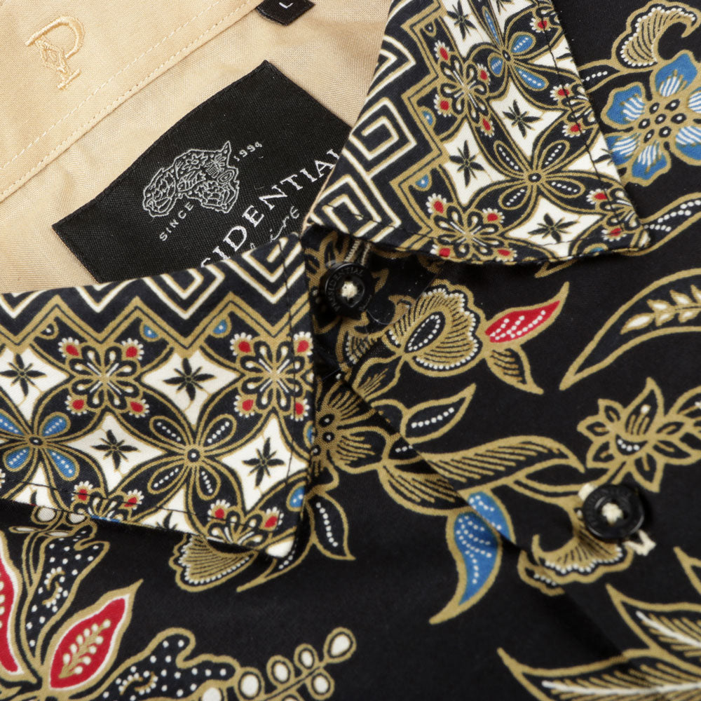 Mandela's Dream - Black Men's Long Sleeve Cotton Printed Shirt