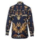 United Peacock - Blue Men's Long Sleeve Cotton Printed Shirt