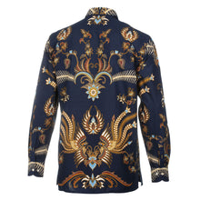 United Peacock - Blue Men's Long Sleeve Cotton Printed Shirt