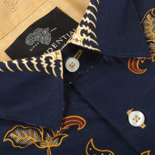 United Peacock - Blue Men's Long Sleeve Cotton Printed Shirt