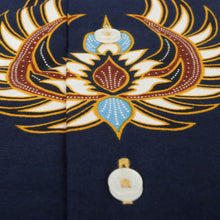 United Peacock - Blue Men's Long Sleeve Cotton Printed Shirt