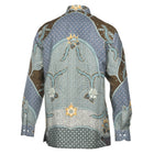 Purple Rain - Blue Men's Long Sleeve Cotton Printed Shirt