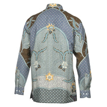 Purple Rain - Blue Men's Long Sleeve Cotton Printed Shirt