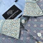 Purple Rain - Blue Men's Long Sleeve Cotton Printed Shirt