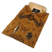 Brown Sensation - Brown Men's Long Sleeve Cotton Printed Shirt
