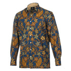 Blue Peacock - Blue Men's Long Sleeve Cotton Printed Shirt
