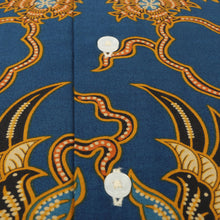 Blue Peacock - Blue Men's Long Sleeve Cotton Printed Shirt