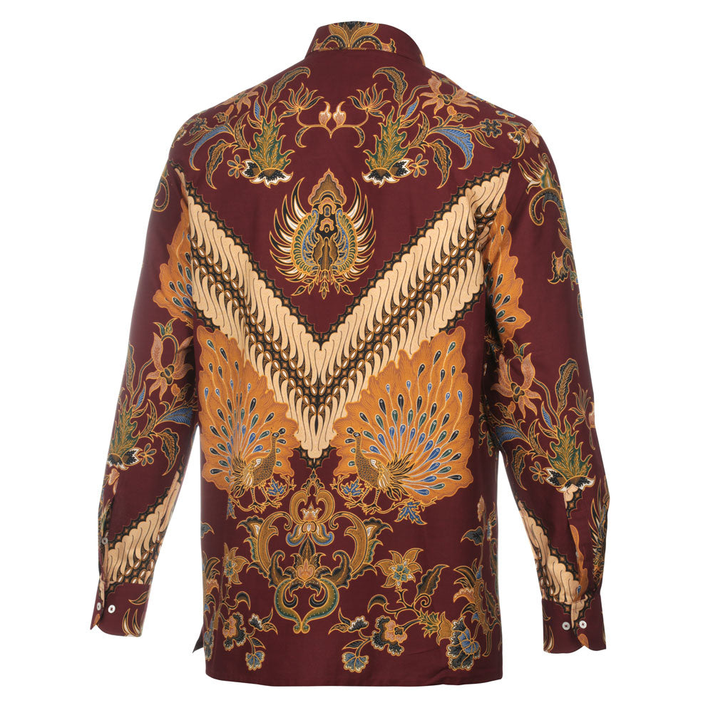 Red Magic - Red Men's Long Sleeve Cotton Printed Shirt