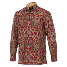 Inspiration - Red Men's Long Sleeve Cotton Printed Shirt