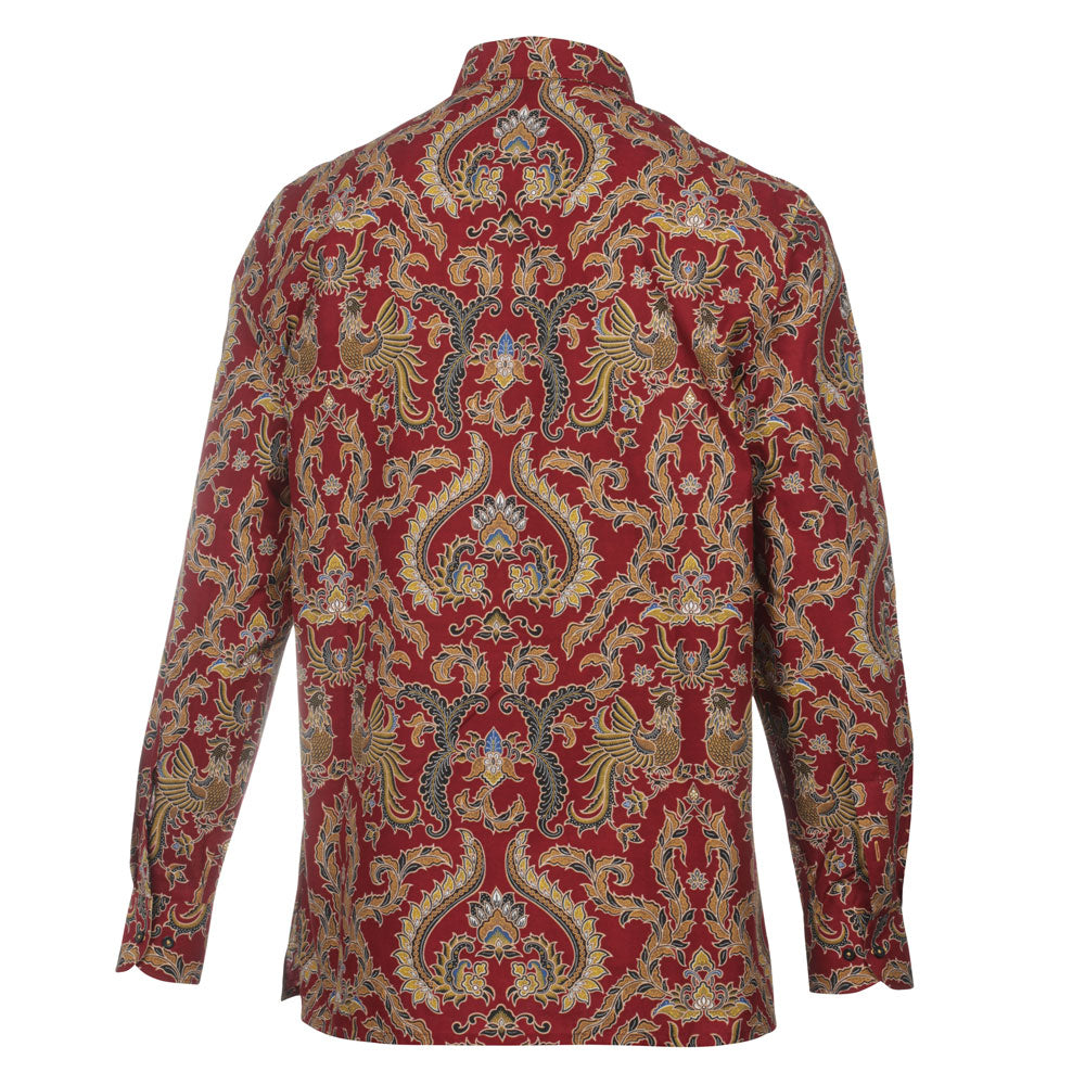 Inspiration - Red Men's Long Sleeve Cotton Printed Shirt