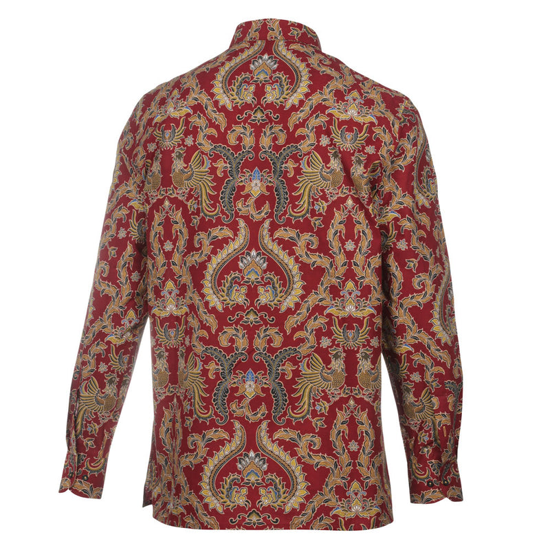 Inspiration - Red Men's Long Sleeve Cotton Printed Shirt