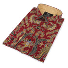Inspiration - Red Men's Long Sleeve Cotton Printed Shirt
