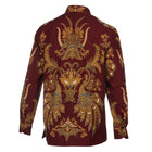 Diva Dahlia - Burgandy Men's Long Sleeve Cotton Printed Shirt