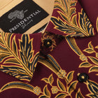 Diva Dahlia - Burgandy Men's Long Sleeve Cotton Printed Shirt