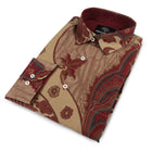 Majestic Bird - Red Men's Long Sleeve Cotton Printed Shirt