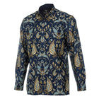 Tradition - Blue Men's Long Sleeve Cotton Printed Shirt