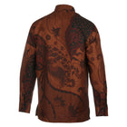 Bearded Iris - Brown Men's Long Sleeve Cotton Printed Shirt