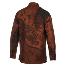 Bearded Iris - Brown Men's Long Sleeve Cotton Printed Shirt