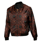 Men’s Brown Jacquard Woven Bomber Jacket – Stylish Outerwear