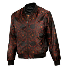 Men’s Brown Jacquard Woven Bomber Jacket – Stylish Outerwear