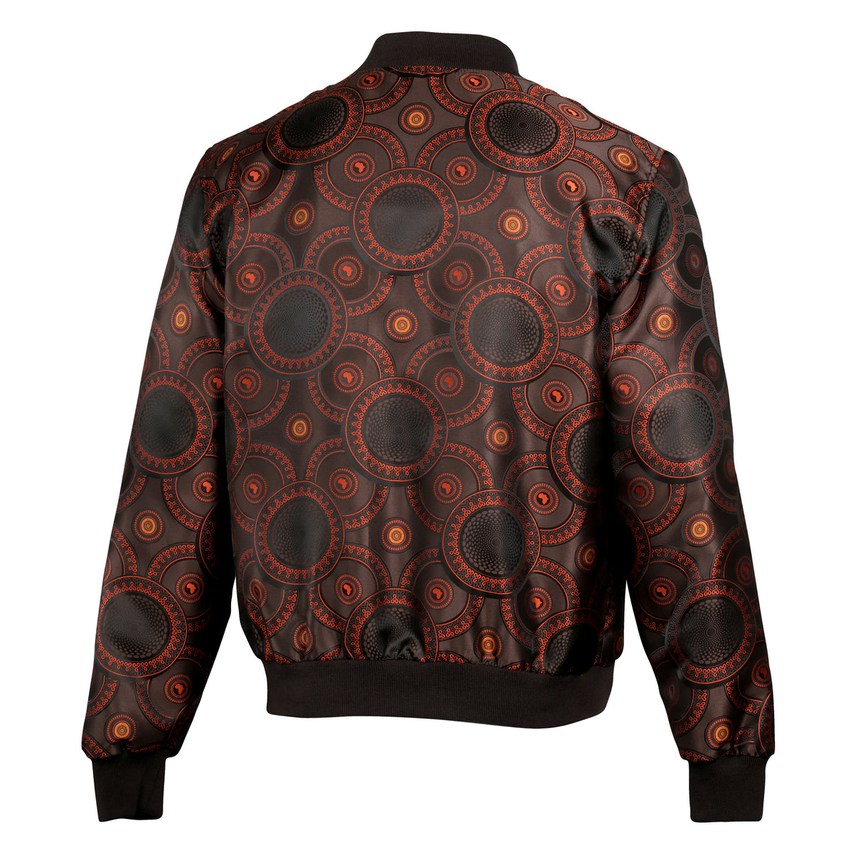 Men’s Brown Jacquard Woven Bomber Jacket – Stylish Outerwear