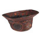 Men's Bucket Hat, Jacquard Woven Satin - African Circle Large, Brown